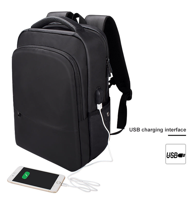 Frendorf | SJ01 Business Casual Computer Rucksack mit USB-Ladeanschluss, Größe: 13-15 Zoll Universell (Schwarz)