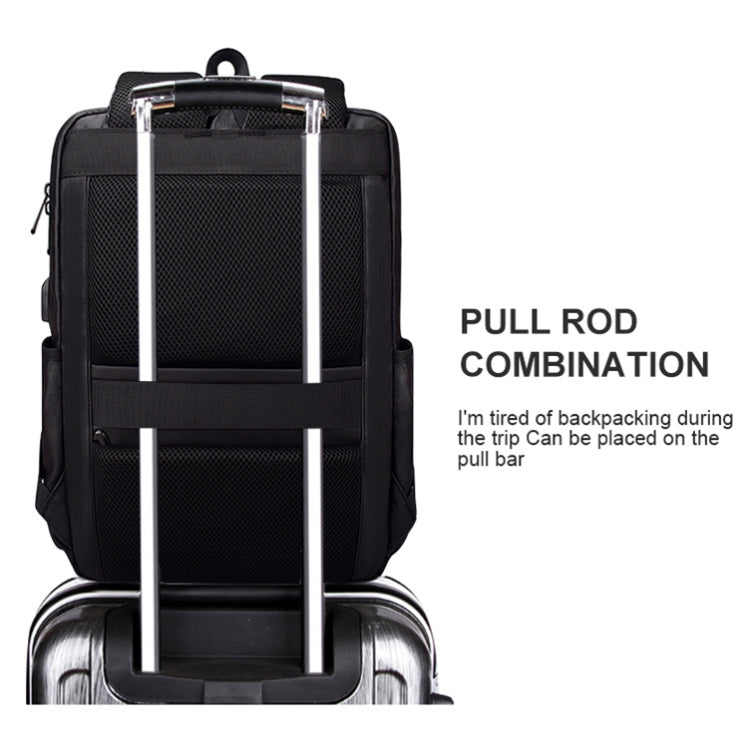 Frendorf | SJ01 Business Casual Computer Rucksack mit USB-Ladeanschluss, Größe: 13-15 Zoll Universell (Schwarz)