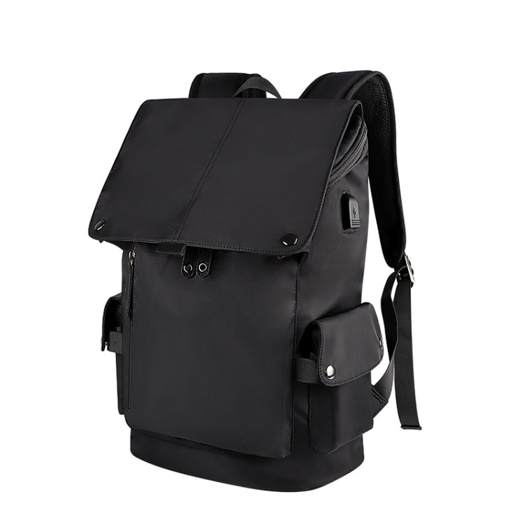 Frendorf | SJ02 13-15.6 Zoll Universal Großraum-Laptop-Rucksack mit USB-Ladeanschluss (Schwarz)