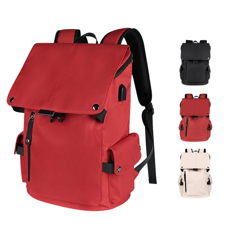 Frendorf | SJ02 13-15.6 Zoll Universal Großraum-Laptop-Rucksack mit USB-Ladeanschluss (Schwarz)