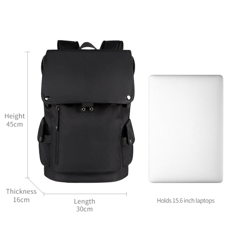 Frendorf | SJ02 13-15.6 Zoll Universal Großraum-Laptop-Rucksack mit USB-Ladeanschluss (Schwarz)