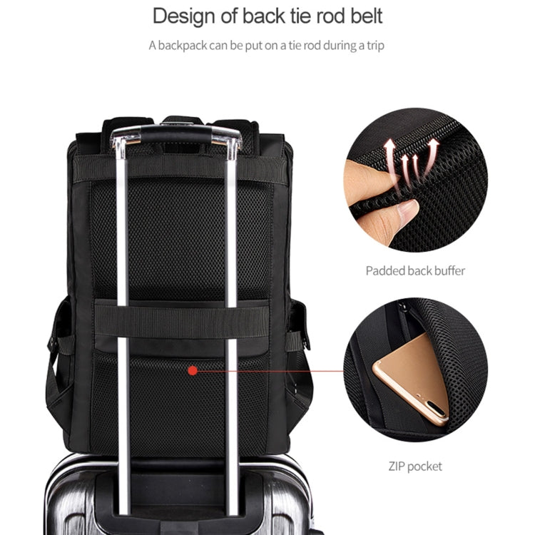 Frendorf | SJ02 13-15.6 Zoll Universal Großraum-Laptop-Rucksack mit USB-Ladeanschluss (Schwarz)