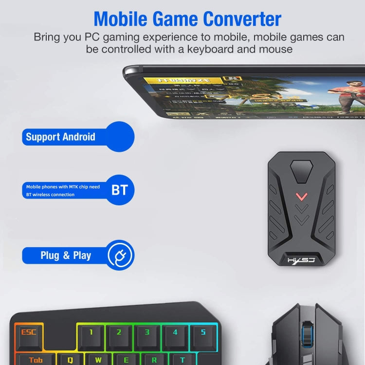 Frendorf | HXSJ P8 Mobile Phone Keyboard Mouse Converter für Android-System (Schwarz)
