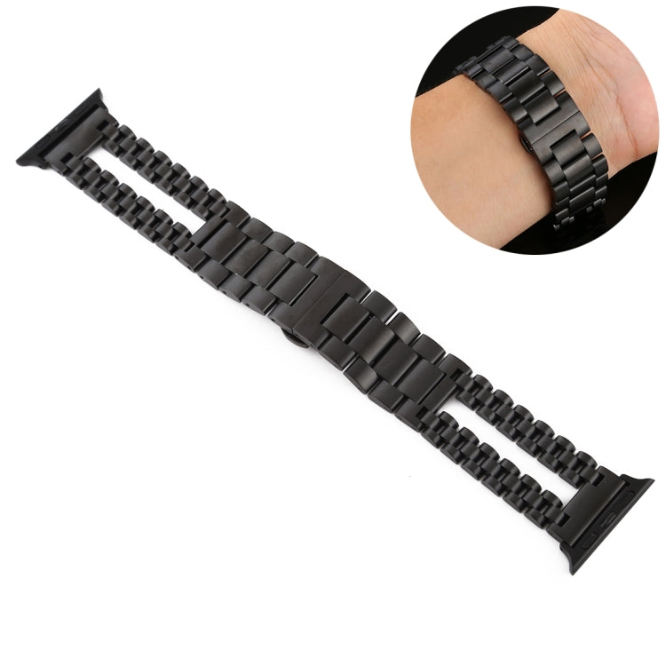 Frendorf | Für Apple Watch Series 7 41mm / 6 & SE & 5 & 4 40mm / 3 & 2 & 1 38mm Edelstahl-Uhrenarmband (Schwarz)