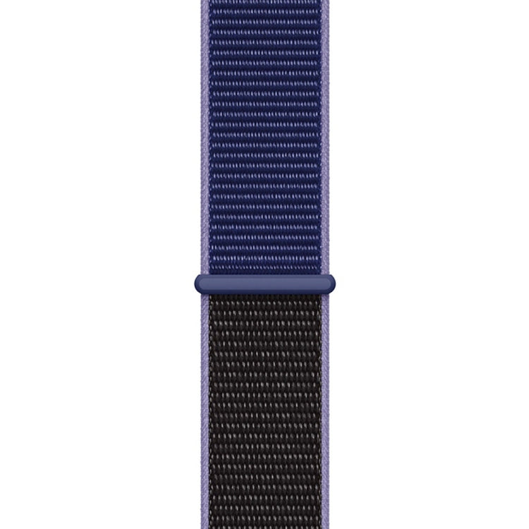 Frerndorf | Für Apple Watch Series 9&8&7 41mm / SE 3&SE 2&6&SE&5&4 40mm / 3&2&1 38mm Farblich abgestimmtes Nylon-Uhrenarmband (Schwarz + Blau)