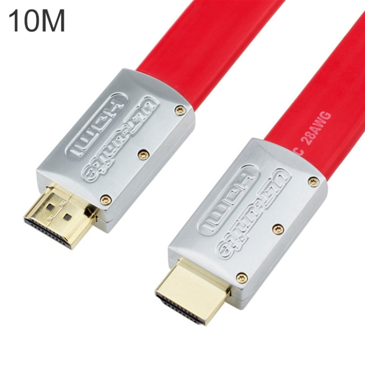 Frendorf | ULT-unite 4K Ultra HD Gold-plated HDMI to HDMI Flachkabel, Kabellänge: 10m (Rot)
