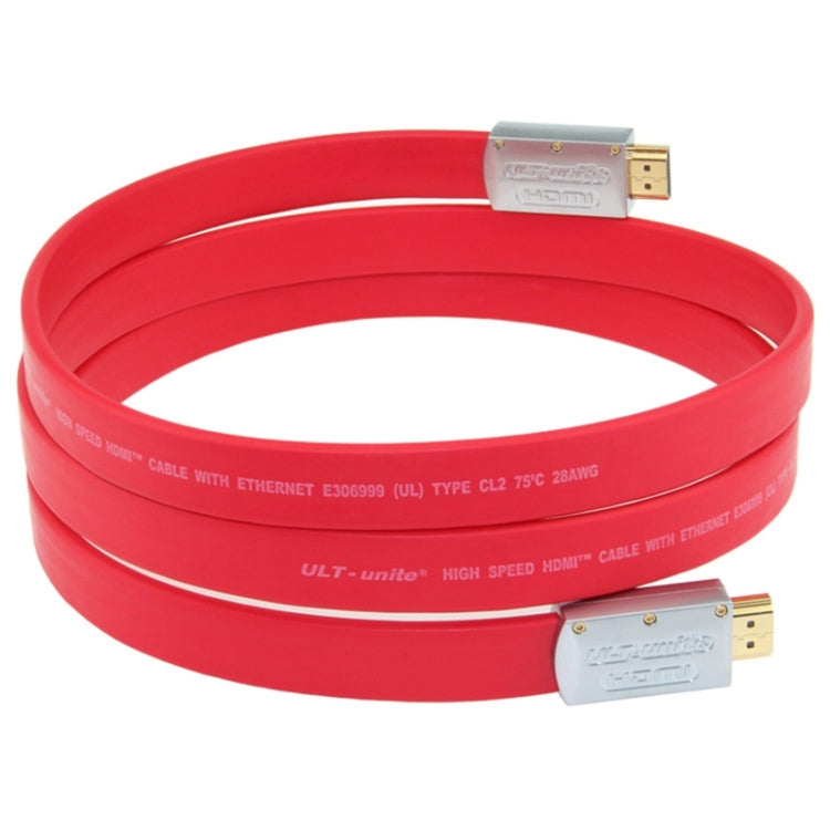 Frendorf | ULT-unite 4K Ultra HD Gold-plated HDMI to HDMI Flachkabel, Kabellänge: 10m (Rot)