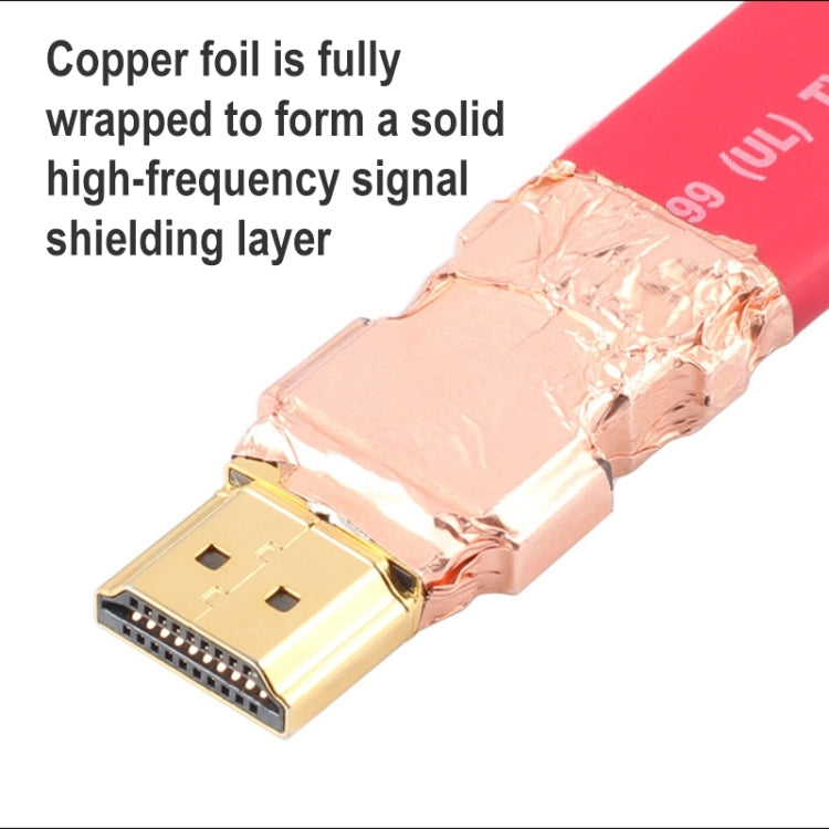 Frendorf | ULT-unite 4K Ultra HD Gold-plated HDMI to HDMI Flachkabel, Kabellänge: 10m (Rot)