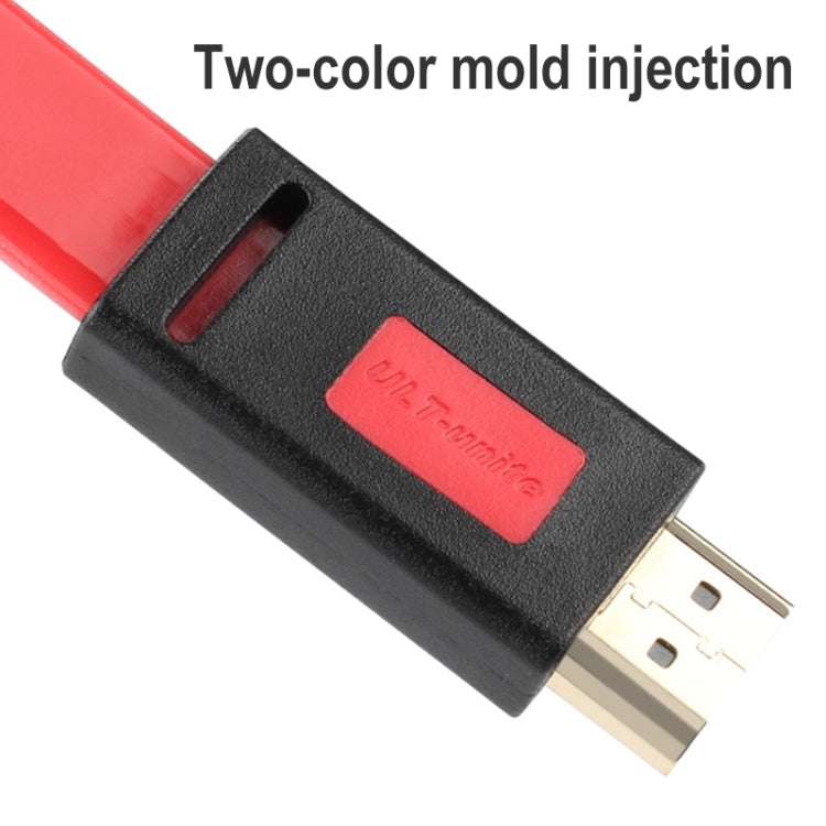 Frendorf | ULT-unite 4K Ultra HD goldbeschichtetes HDMI-zu-HDMI-Flachkabel, Kabel Länge: 10m (Transparent Rot)