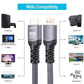 Frendorf | HDMI 2.0 Stecker zu HDMI 2.0 Stecker 4K Ultra-HD geflochtenes Adapterkabel, Kabellänge: 20m (Grau)