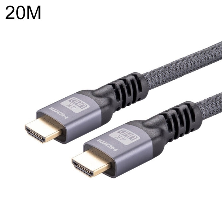 Frendorf | HDMI 2.0 Stecker zu HDMI 2.0 Stecker 4K Ultra-HD geflochtenes Adapterkabel, Kabellänge: 20m (Grau)