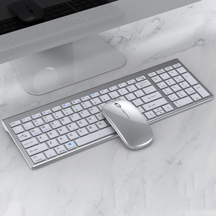 Frendorf | 109 Drei-Modus Wireless Bluetooth Tastatur Maus Set (Silber)