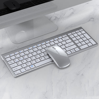 Frendorf | 109 Drei-Modus Wireless Bluetooth Tastatur Maus Set (Silber)