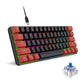 Frendorf | HXSJ V900 61 Tasten Coole Lichteffekte Mechanische Verkabelte Tastatur (Schwarz Rot)