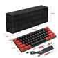Frendorf | HXSJ V900 61 Tasten Coole Lichteffekte Mechanische Verkabelte Tastatur (Schwarz Rot)