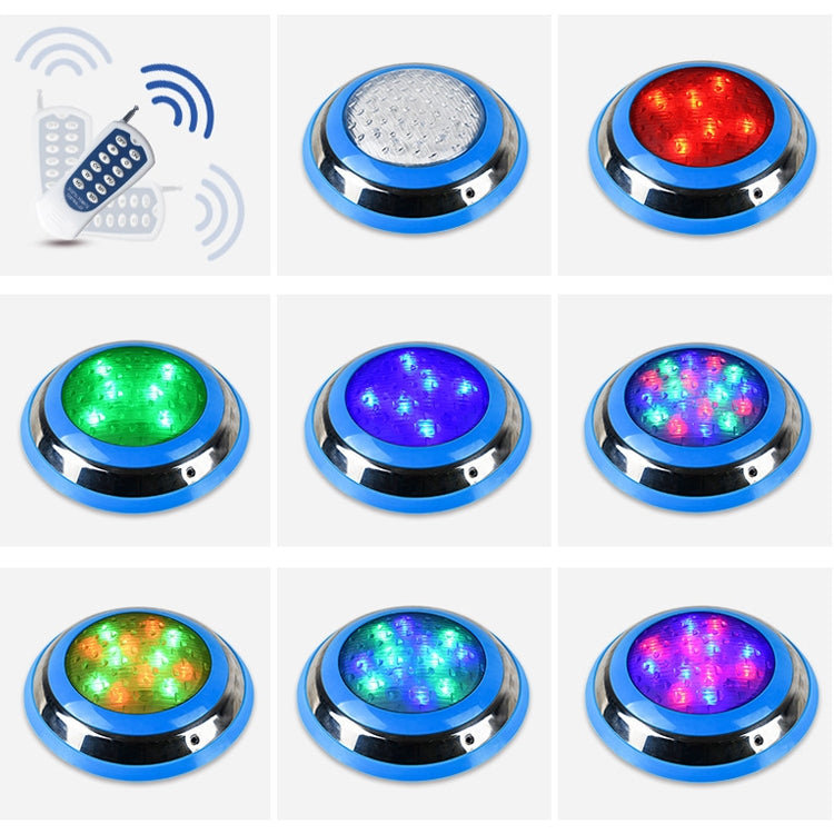 15W LED Edelstahl Wandmontierte Poolbeleuchtung Landschaft Unterwasserlicht (Buntes Licht + Fernbedienung)