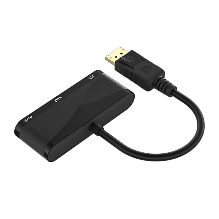 Frendorf | D45 3 in 1 DP zu HDMI + VGA + 3.5 Audio Konverter Kabel (Schwarz)