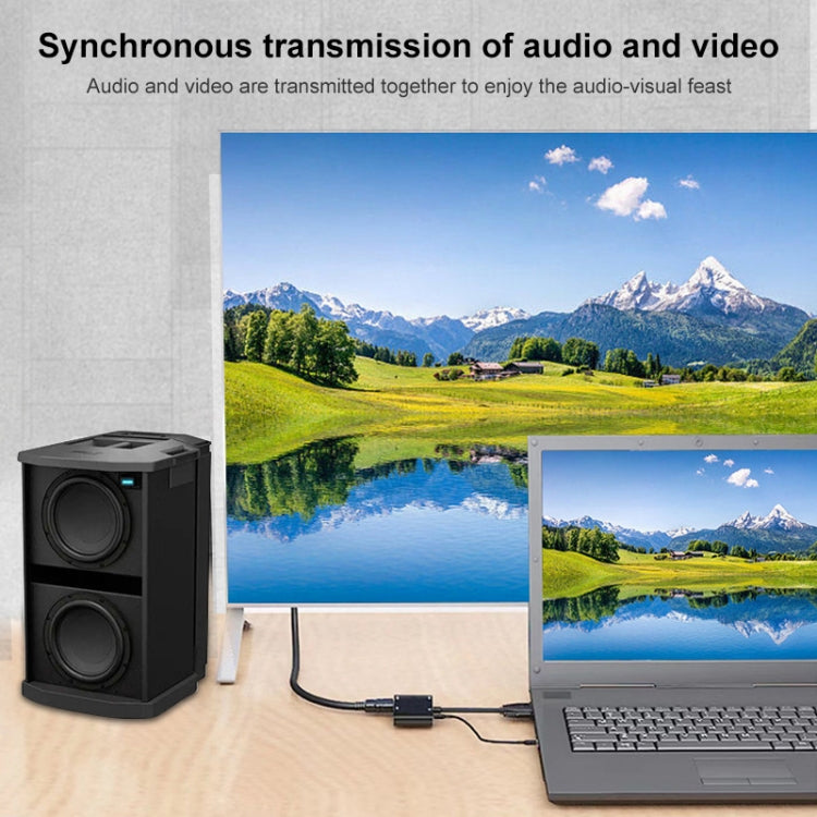 Frendorf | D45 3 in 1 DP zu HDMI + VGA + 3.5 Audio Konverter Kabel (Schwarz)