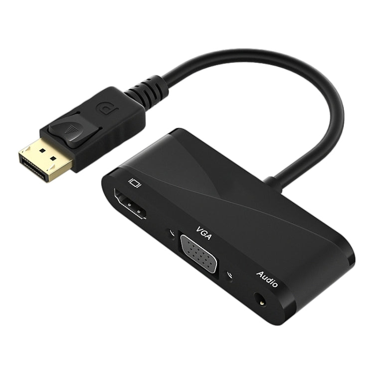 Frendorf | D45 3 in 1 DP zu HDMI + VGA + 3.5 Audio Konverter Kabel (Schwarz)