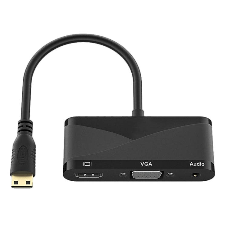 Frendorf | h114 3 in 1 Mini HDMI zu HDMI + VGA + 3.5 Audio Converter Kabel (Schwarz)