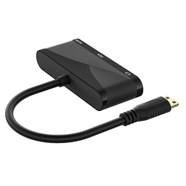 Frendorf | h114 3 in 1 Mini HDMI zu HDMI + VGA + 3.5 Audio Converter Kabel (Schwarz)