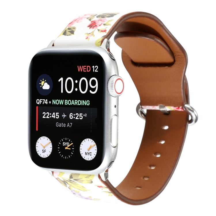 Frendorf | Für Apple Watch Series 7 41mm / 6 & SE & 5 & 4 40mm / 3 & 2 & 1 38mm Floral Strap Watch Band (Weiß Rosa)