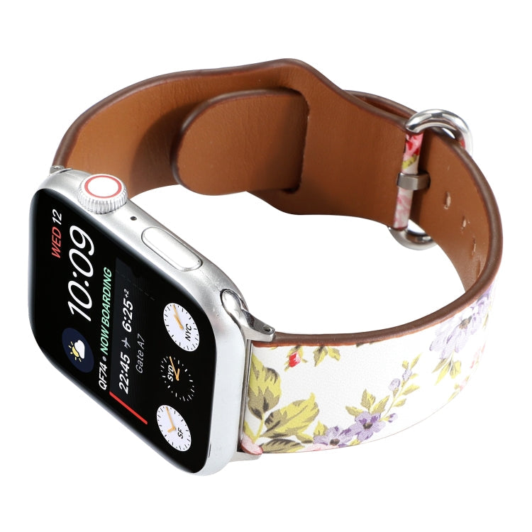 Frendorf | Für Apple Watch Series 7 41mm / 6 & SE & 5 & 4 40mm / 3 & 2 & 1 38mm Floral Strap Watch Band (Weiß Rosa)