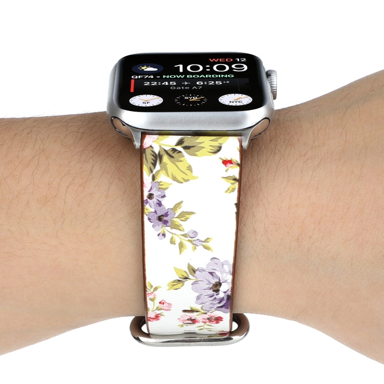 Frendorf | Für Apple Watch Series 7 41mm / 6 & SE & 5 & 4 40mm / 3 & 2 & 1 38mm Floral Strap Watch Band (Weiß Rosa)