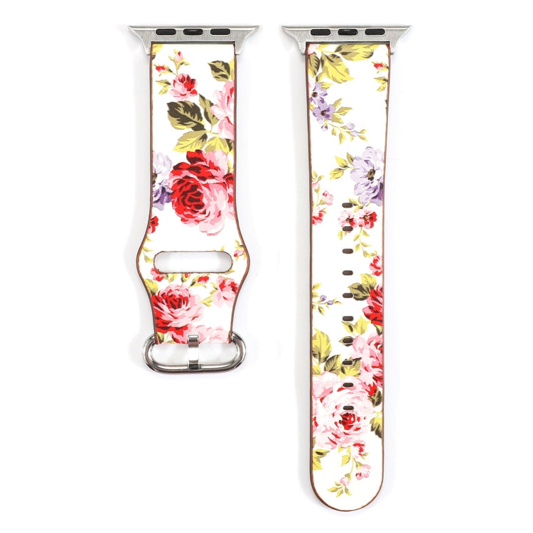 Frendorf | Für Apple Watch Series 7 41mm / 6 & SE & 5 & 4 40mm / 3 & 2 & 1 38mm Floral Strap Watch Band (Weiß Rosa)