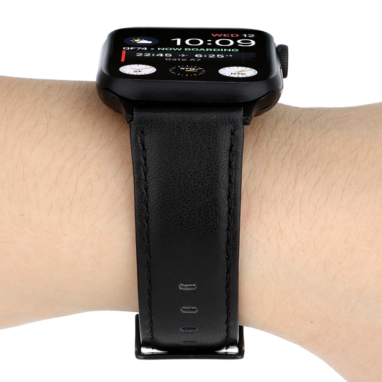 Frerndorf | Für Apple Watch Series 9&8&7 41mm / SE 3&SE 2&6&SE&5&4 40mm / 3&2&1 38mm Öl Wachs Crazy Horse Textur Echtes Leder Uhrenarmband (Schwarz)