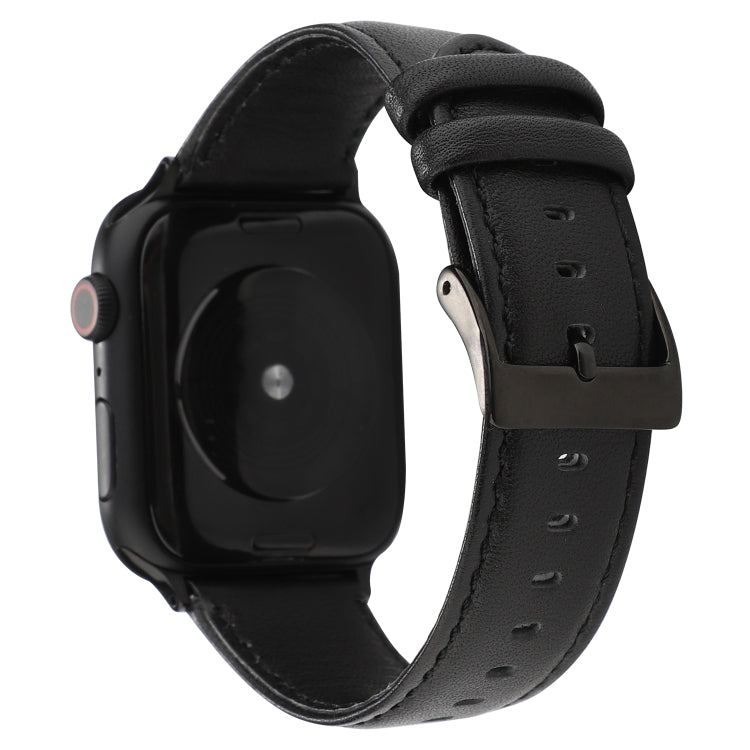 Frerndorf | Für Apple Watch Series 9&8&7 41mm / SE 3&SE 2&6&SE&5&4 40mm / 3&2&1 38mm Öl Wachs Crazy Horse Textur Echtes Leder Uhrenarmband (Schwarz)