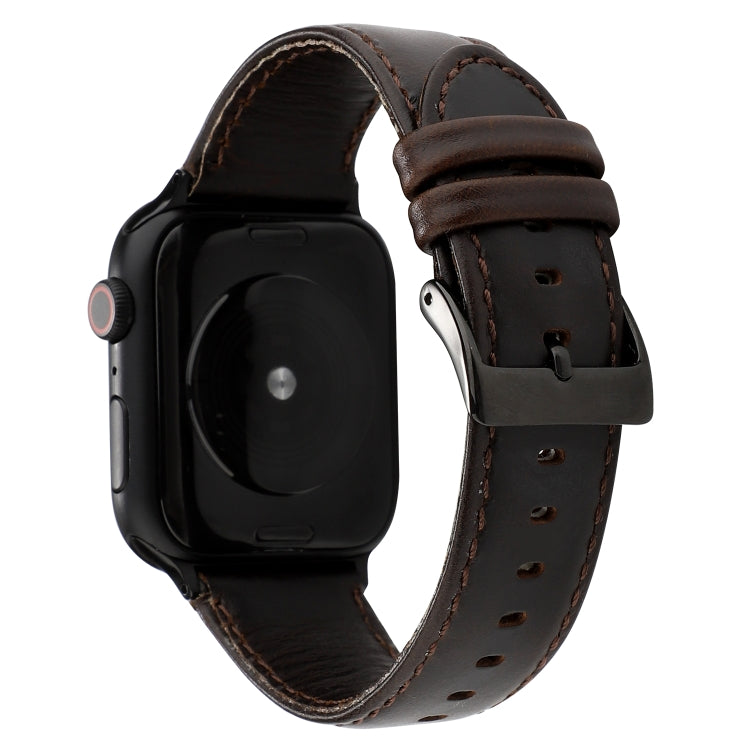 Frerndorf | Für Apple Watch Series 9&8&7 41mm / SE 3&SE 2&6&SE&5&4 40mm / 3&2&1 38mm Öl Wachs Crazy Horse Textur Echtes Leder Uhrenarmband (Kaffee)
