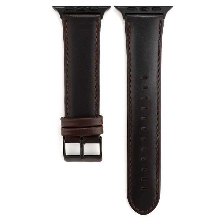 Frerndorf | Für Apple Watch Series 9&8&7 41mm / SE 3&SE 2&6&SE&5&4 40mm / 3&2&1 38mm Öl Wachs Crazy Horse Textur Echtes Leder Uhrenarmband (Kaffee)