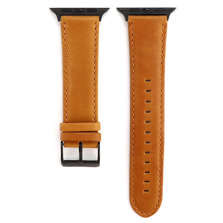 Frendorf | Für Apple Watch Series 7 41mm / 6 & SE & 5 & 4 40mm / 3 & 2 & 1 38mm Ölwachs Crazy Horse Textur Echtleder Armband (Hellbraun)