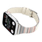 Frerndorf | Für Apple Watch Series 9&8&7 41mm / SE 3&SE 2&6&SE&5&4 40mm / 3&2&1 38mm Nähstreifen Echtes Leder Uhrenarmband Uhrenarmband (Weiß)
