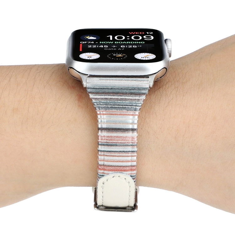 Frerndorf | Für Apple Watch Series 9&8&7 41mm / SE 3&SE 2&6&SE&5&4 40mm / 3&2&1 38mm Nähstreifen Echtes Leder Uhrenarmband Uhrenarmband (Weiß)