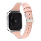 Frerndorf | Für Apple Watch Series 9&8&7 41mm / SE 3&SE 2&6&SE&5&4 40mm / 3&2&1 38mm Stickstreifen Echtes Leder Uhrenarmband Uhrenarmband (Pink)