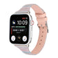 Frerndorf | Für Apple Watch Series 9&8&7 41mm / SE 3&SE 2&6&SE&5&4 40mm / 3&2&1 38mm Stickstreifen Echtes Leder Uhrenarmband Uhrenarmband (Pink)