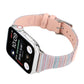 Frerndorf | Für Apple Watch Series 9&8&7 41mm / SE 3&SE 2&6&SE&5&4 40mm / 3&2&1 38mm Stickstreifen Echtes Leder Uhrenarmband Uhrenarmband (Pink)