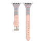 Frerndorf | Für Apple Watch Series 9&8&7 41mm / SE 3&SE 2&6&SE&5&4 40mm / 3&2&1 38mm Stickstreifen Echtes Leder Uhrenarmband Uhrenarmband (Pink)