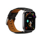 Frerndorf | Für Apple Watch Series 9&8&7 41mm / SE 3&SE 2&6&SE&5&4 40mm / 3&2&1 38mm Rindsleder Krokodilstruktur Armband Uhr Band (Schwarz)