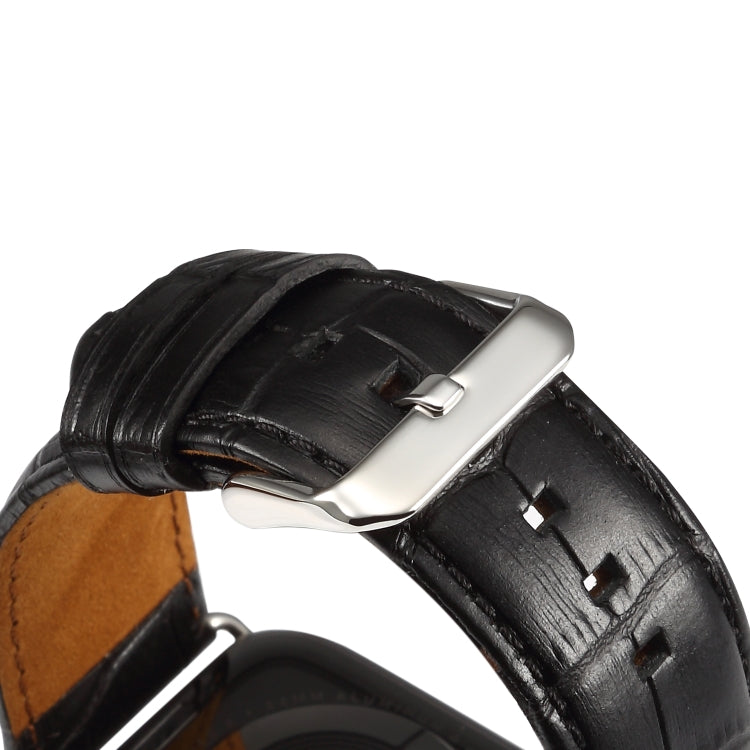 Frerndorf | Für Apple Watch Series 9&8&7 41mm / SE 3&SE 2&6&SE&5&4 40mm / 3&2&1 38mm Rindsleder Krokodilstruktur Armband Uhr Band (Schwarz)