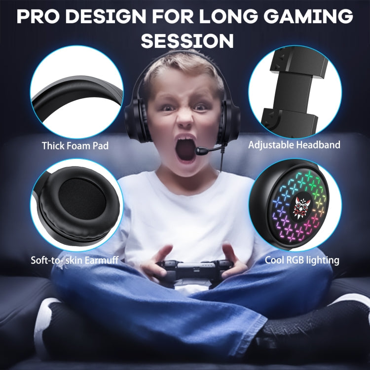 Frendorf | ONIKUMA X7 Pro USB + 3.5mm RGB-Beleuchtung Gaming Wired Headset (Schwarz)
