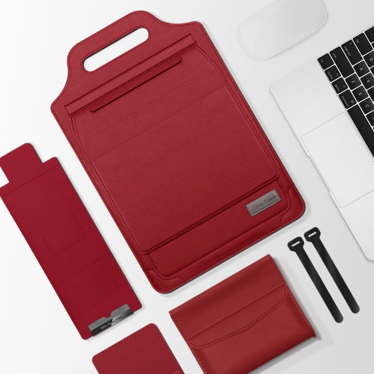 Frendorf | 13 inch Multifunktionale Mauspad Halter Handheld Laptop Tasche (Rot)