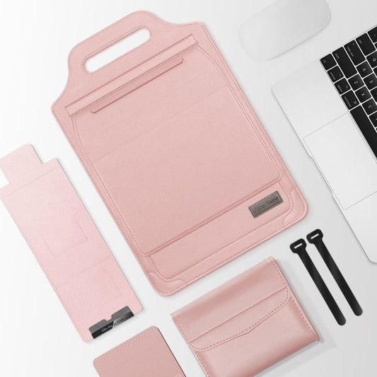 Frendorf | 15 Zoll Multifunktionale Mauspad Halter Handheld Laptop Tasche (Rosa)