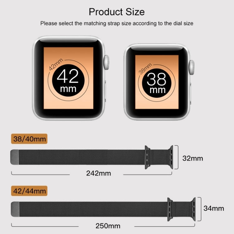 Frendorf | Für Apple Watch Series 7 41mm / 6 & SE & 5 & 4 40mm / 3 & 2 & 1 38mm Mutural Milanese Edelstahl-Uhrenarmband (Schwarz)