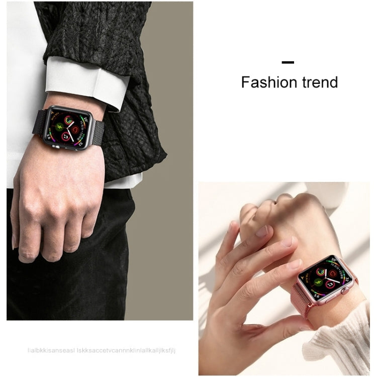 Frendorf | Für Apple Watch Series 7 41mm / 6 & SE & 5 & 4 40mm / 3 & 2 & 1 38mm Mutural Milanese Edelstahl-Uhrenarmband (Schwarz)