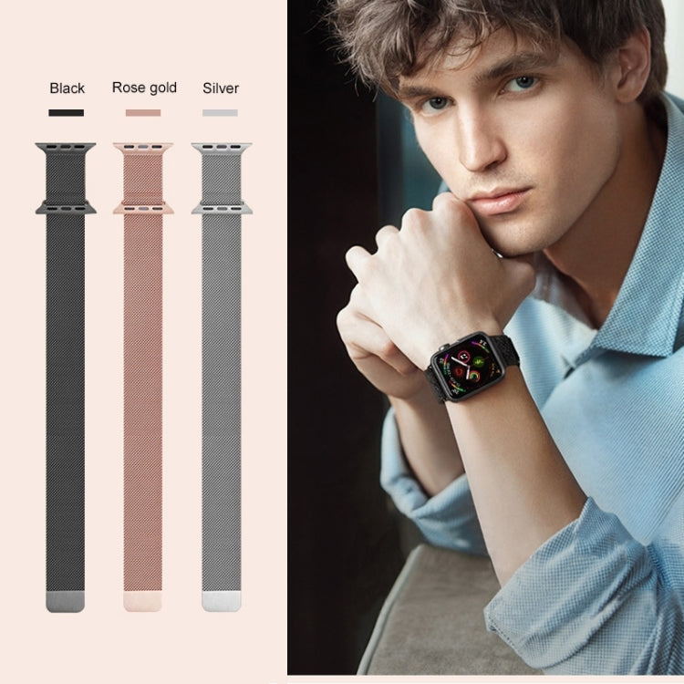 Frendorf | Für Apple Watch Series 7 41mm / 6 & SE & 5 & 4 40mm / 3 & 2 & 1 38mm Mutural Milanese Edelstahl-Uhrenarmband (Schwarz)