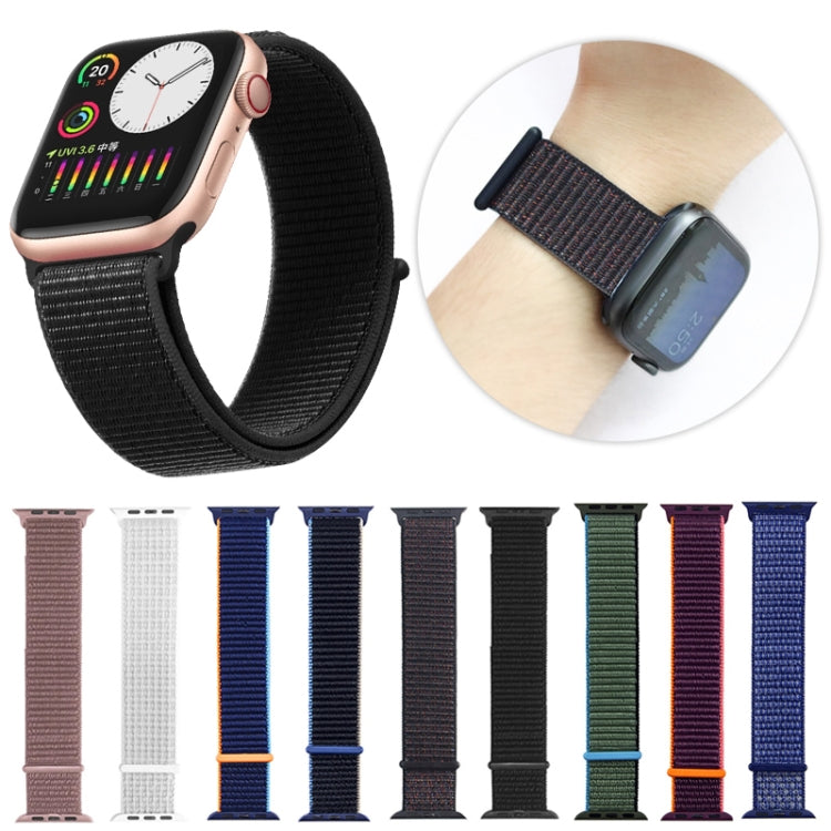Frendorf | Für Apple Watch Series 7 41mm / 6 & SE & 5 & 4 40mm / 3 & 2 & 1 38mm Mutural Nylon-Uhrenarmband (Schwarz)