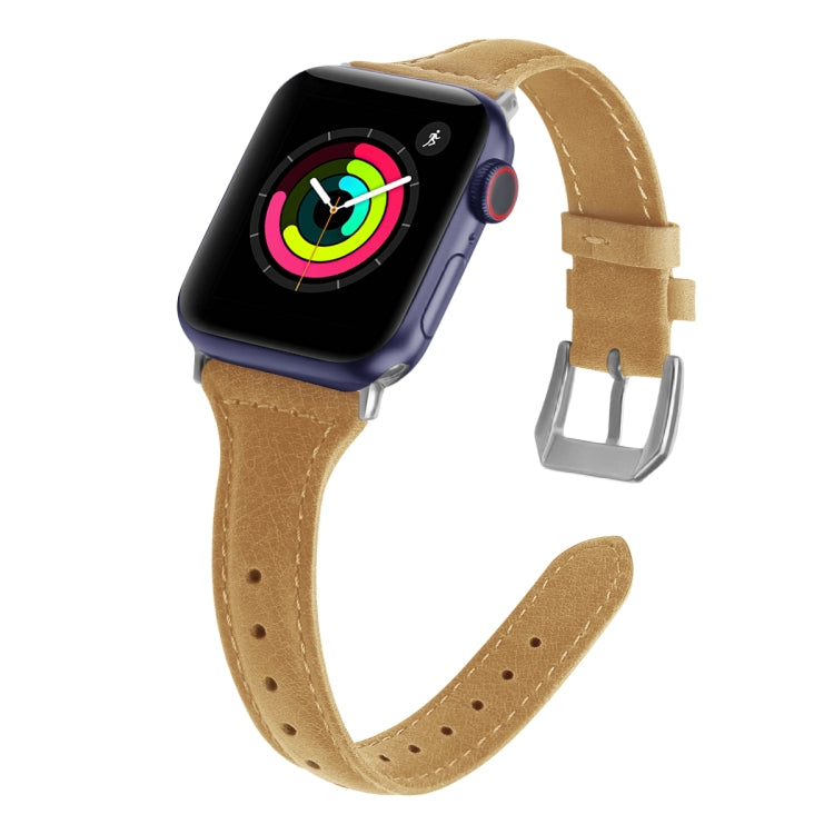 Frerndorf | Echtes Leder Uhrband für Apple Watch Series 9&8&7 41mm / SE 3&SE 2&6&SE&5&4 40mm / 3&2&1 38mm (Helles Braun Wax Leder)